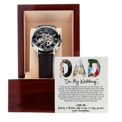 Gift For Dad - On My Wedding Day- Men´s Openwork Watch