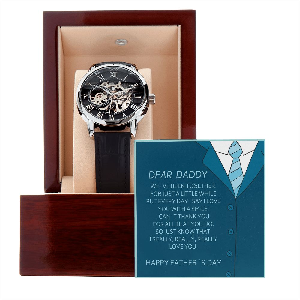 Father´s Day Gift - Just A Little While, Daddy - Men´s Openwork Watch