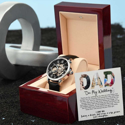 Gift For Dad - On My Wedding Day- Men´s Openwork Watch