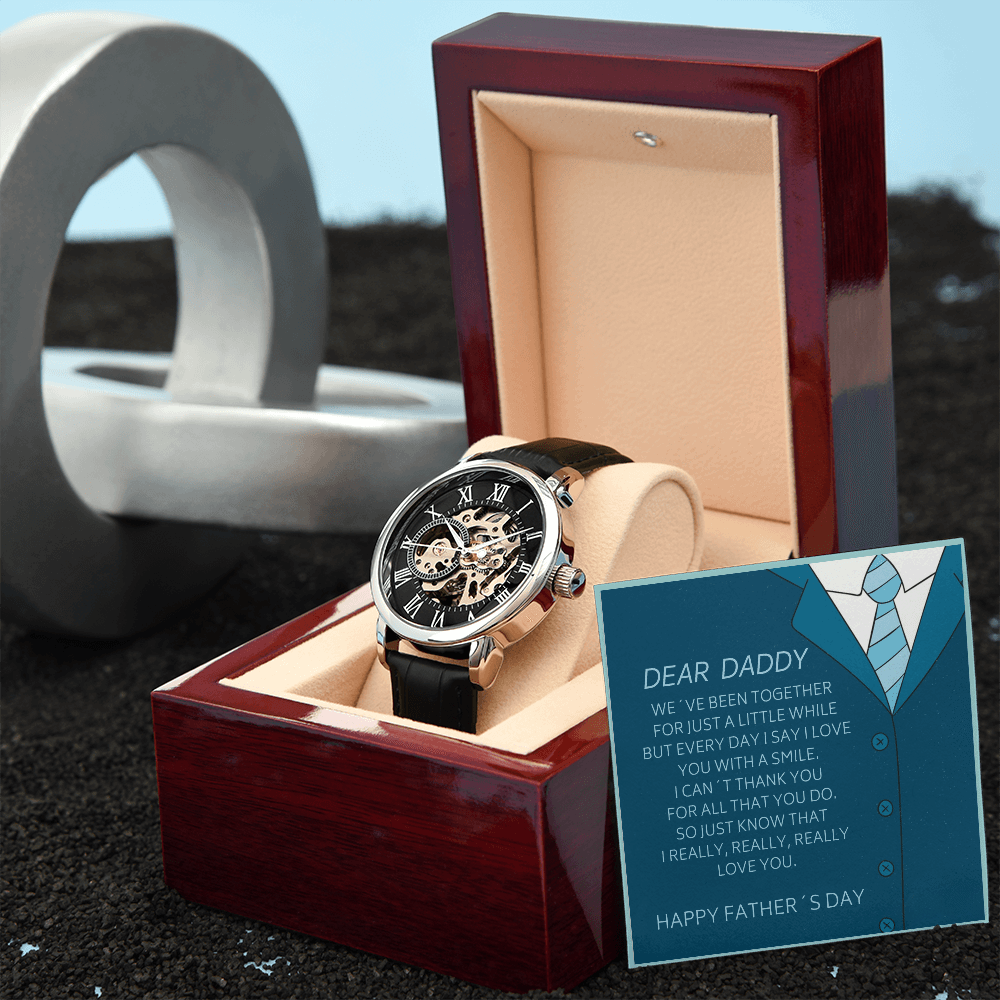 Father´s Day Gift - Just A Little While, Daddy - Men´s Openwork Watch