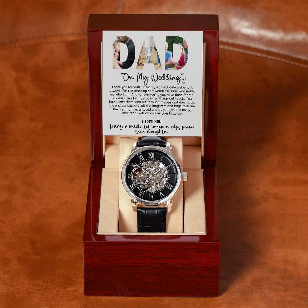 Gift For Dad - On My Wedding Day- Men´s Openwork Watch