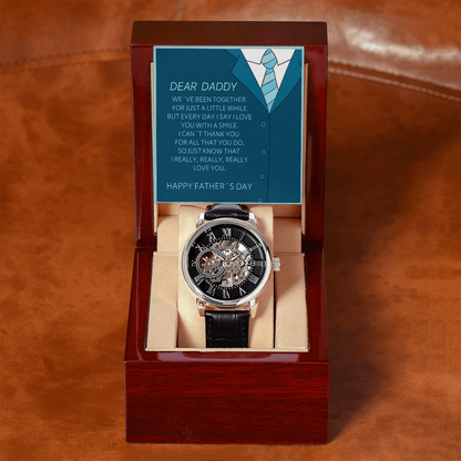 Father´s Day Gift - Just A Little While, Daddy - Men´s Openwork Watch