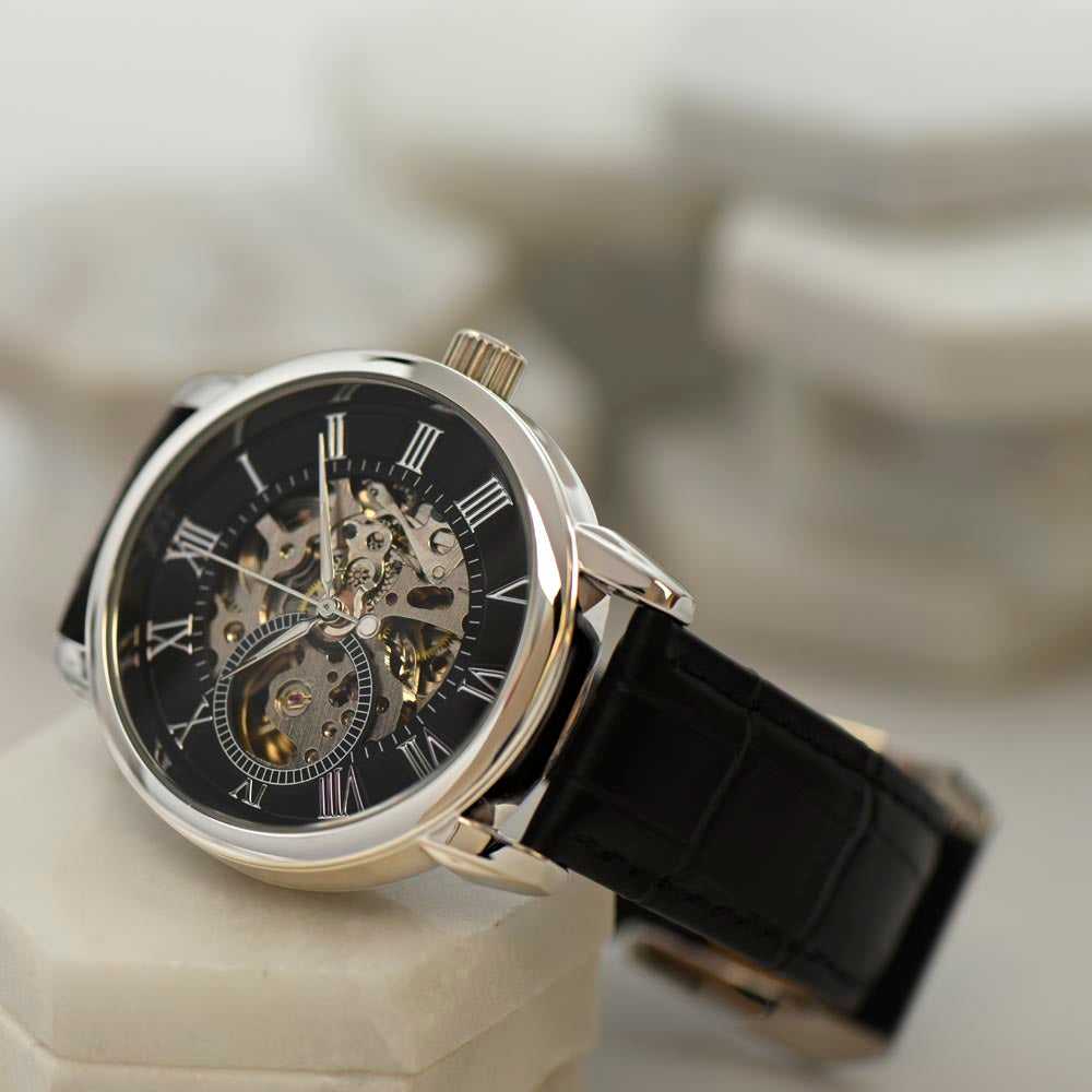 Gift For Dad - On My Wedding Day- Men´s Openwork Watch