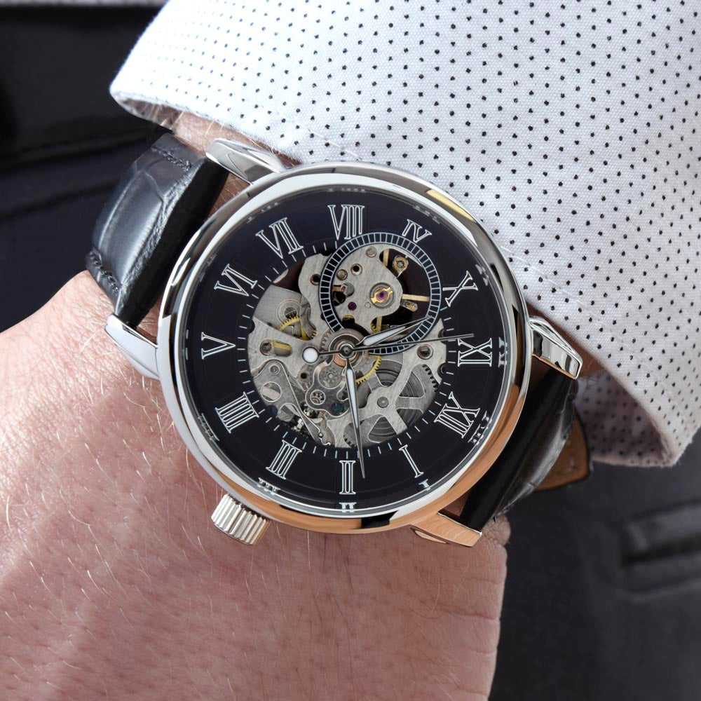 To My Future Husband - I Promise To Love You- Men´s Openwork Watch