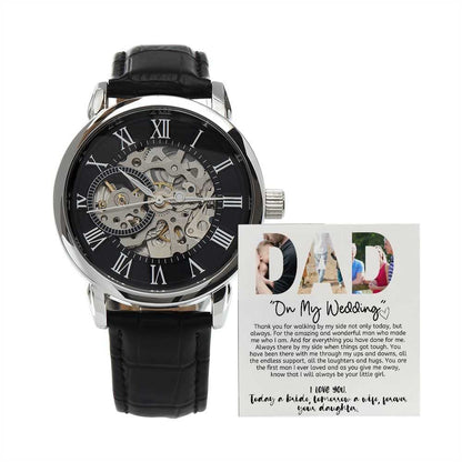 Gift For Dad - On My Wedding Day- Men´s Openwork Watch