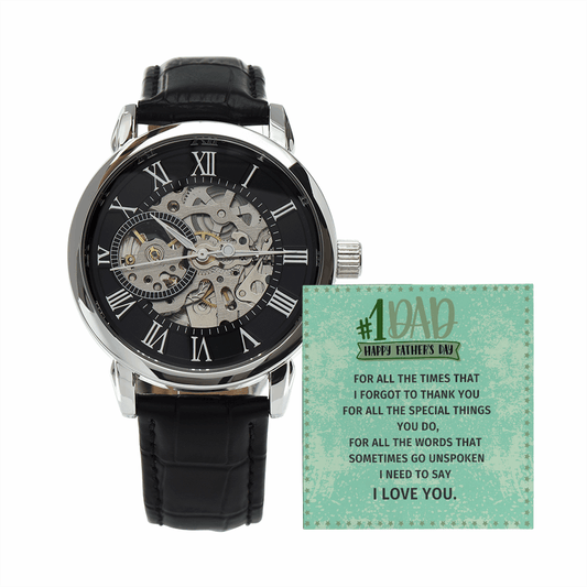 Gift For Dad - My Number One Daddy - Men´s Openwork Watch