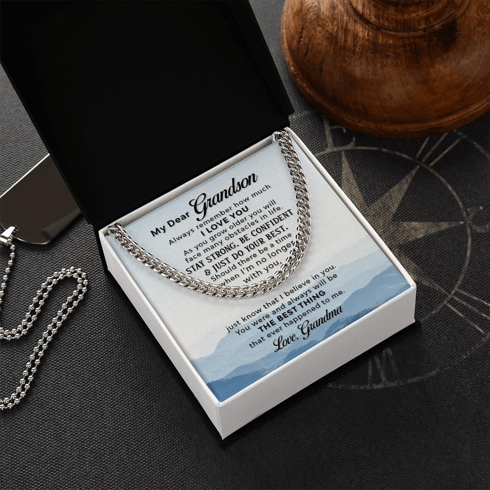 Cuban Link Chain - Grandson- I love you