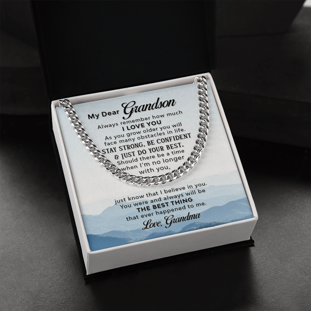 Cuban Link Chain - Grandson- I love you