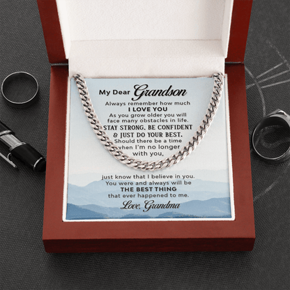Cuban Link Chain - Grandson- I love you