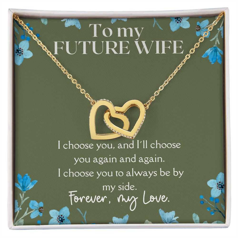 Gift For Future Wife - Always By My Side - Interlocking Hearts Necklace