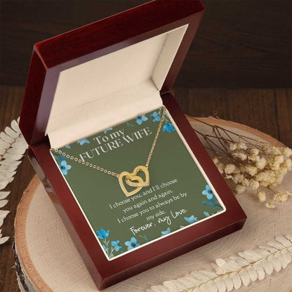 Gift For Future Wife - Always By My Side - Interlocking Hearts Necklace